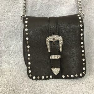 Brown mini sparkly crossbody